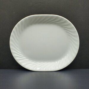 Corelle White Swirl Enhancements Platter Corning Swirl Edge Oval Serving Plate